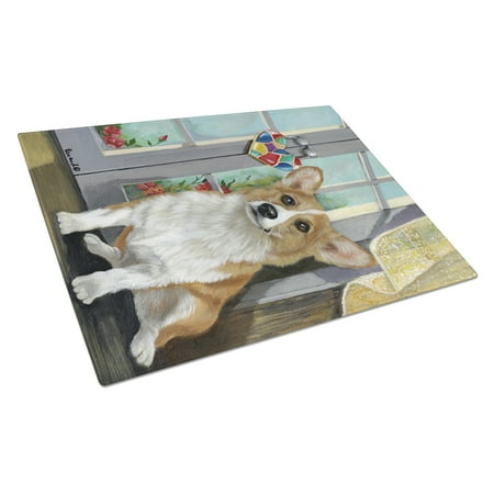 

Caroline s Treasures PPP3076LCB Corgi Suncatcher Glass Cutting Board Large PPP3076LCB 12H x 16W multicolor