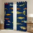 thumbnail image 2 of Manfei Cartoon Pike Fish Blackout Curtains Set of 2 (52x84 Each) for Child, Hunting and Fishing Window Curtains, Fishhook Curtains and Drapes, Window Curtains Room Decor, 2 of 6