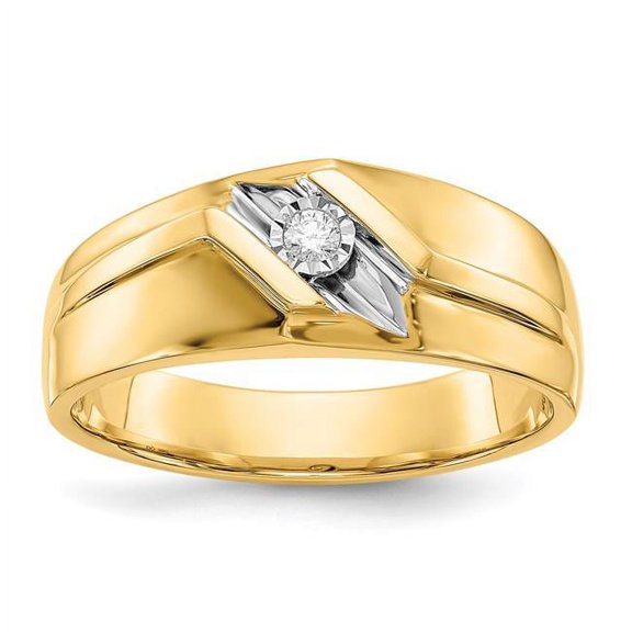 14k and Rhodium Diamond Mens Ring RM5818