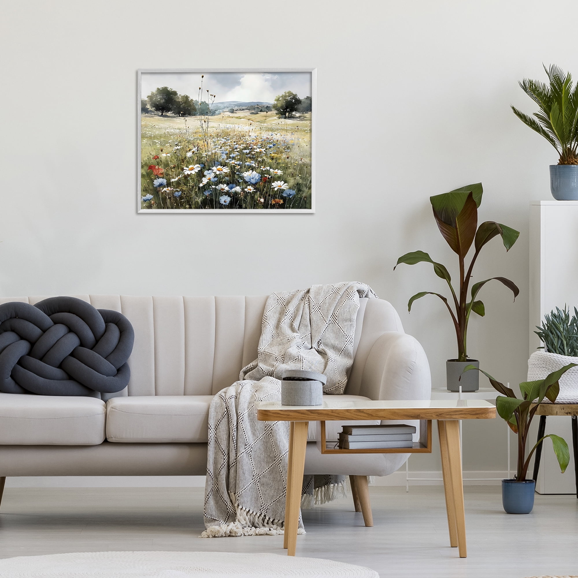 Stupell Industries Calm Meadow of Wildflowers White Framed Giclee Art, design by Franklyn Gregory