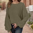 thumbnail image 5 of Fall Fashion Loose Fit Blouses for Women, Long Sleeve Knit Sweaters with Top Designs, 5 of 9