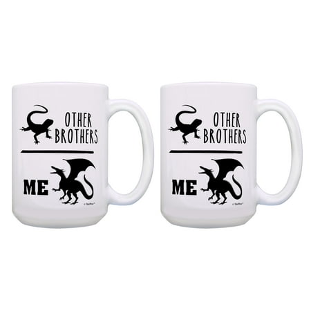 

ThisWear Little Brother Other Brothers Lizard Me Dragon 2 Pack 15oz Coffee Mugs