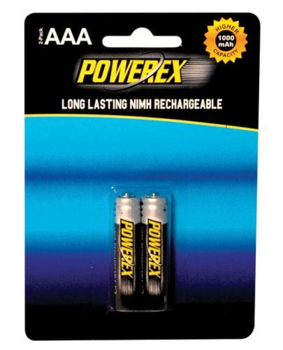 Powerex AAA HEAVY-DUTY 1000mAh Rechargeable NiMH Batteries - (2 Pack)