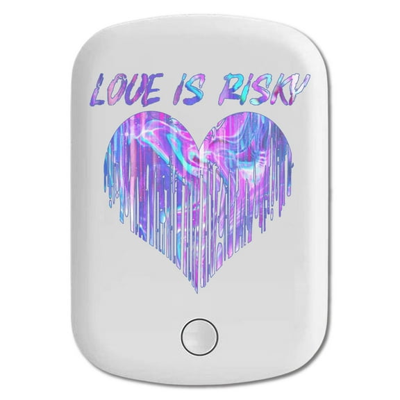 DistinctInk Magnetic Battery Pack, 5000 mAh Wireless Portable Charger with USB-C Cable, Compatible with MagSafe iPhone 14 / 13 / 12 Series - Love Is Risky