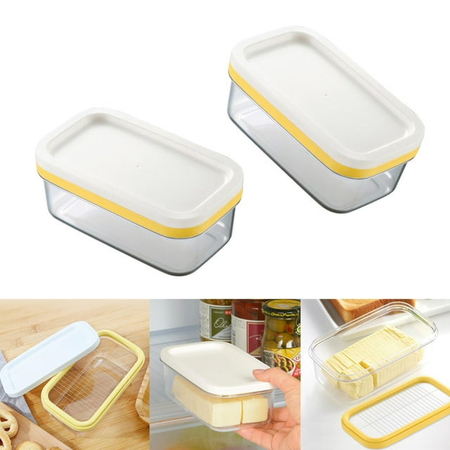 Contenedor De De Almacenamiento De s De 2pcs Con Tapa Hermética Para Cocina, Tenedor De De Soledad Plato de mantequilla con tapa