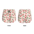 thumbnail image 3 of Rateoe Strawberry And Flowers Printed 2 in 1 Women's Workout Shorts for Athletic Gym Running Shorts with Phone Pockets-Small, 3 of 7