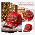 thumbnail image 2 of Red Ajustable Christmas Baseball Hat for Women & Men, Colorful Embroidered Funny Xmas Holiday Twill Cotton Cap, Christmas & New Year Gifts, 2 of 5