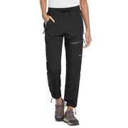 Baleaf Women's Cargo Lightweight Capris Pants Modern Fit with Zipper Pockets Black Size XS