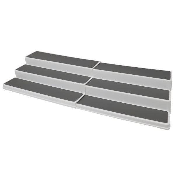 &nbsp;3 Tier Rubber Lined Plastic Adjustable Seasoning Rack, White