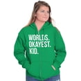 thumbnail image 3 of Worlds Okayest Kid Son Daughter Funny Zip Up Hoodie Men's Women's Brisco Brands S, 3 of 5