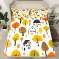 thumbnail image 2 of Feelyou Fall Autumn Adult Bed Sheets, Orange Maple Tree King Sheets, Rustic Cabin House Sheet Set, Lightweight Room Decor,4 Pieces, 2 of 7