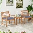 thumbnail image 5 of Costway 3 PCS Acacia Wood Patio Bistro Set Outdoor Chairs with Coffee Table for Porch Gray, 5 of 10