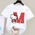 thumbnail image 3 of Camiseta de manga corta de algodón para niños con letras de la A a la Z de Hello Kitty Anime, camiseta suave de Sanrio Summer Girly Heart, regalo de cumpleaños kawaii, 3 of 5