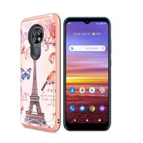 For AT&T Radiant Max / Cricket Ovation Case, Shock Resistant Patterned Brushed Texture Case Cover  (Paris Tower)