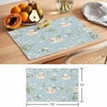 thumbnail image 6 of Spring Floral Placemats Set of 6 White Daisy Duck Greenery Blue Place Mats Indoor Wipeable Table Mats Washable Cloth Dining Table Placemats for Kitchen Holiday Party Home Decor 13x19 Inch, 6 of 9