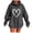 Dark Gray, variant on Riecok Oversized Sweatshirt for Women Long Sleeve Hooded Pullover Pullover Tops with Pocket Heart Print Casual Fall Clothes