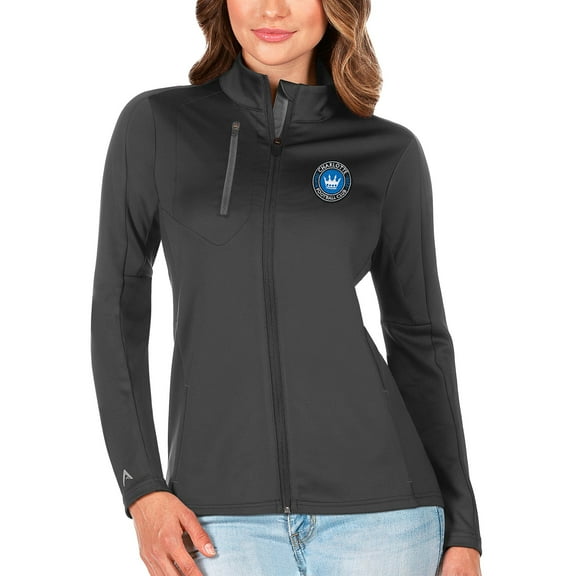 Women's Antigua Silver Charlotte FC Generation Full-Zip Jacket