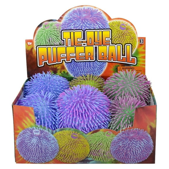 9" TIE-DYE PUFFER BALL - 1 Random Color Per Order