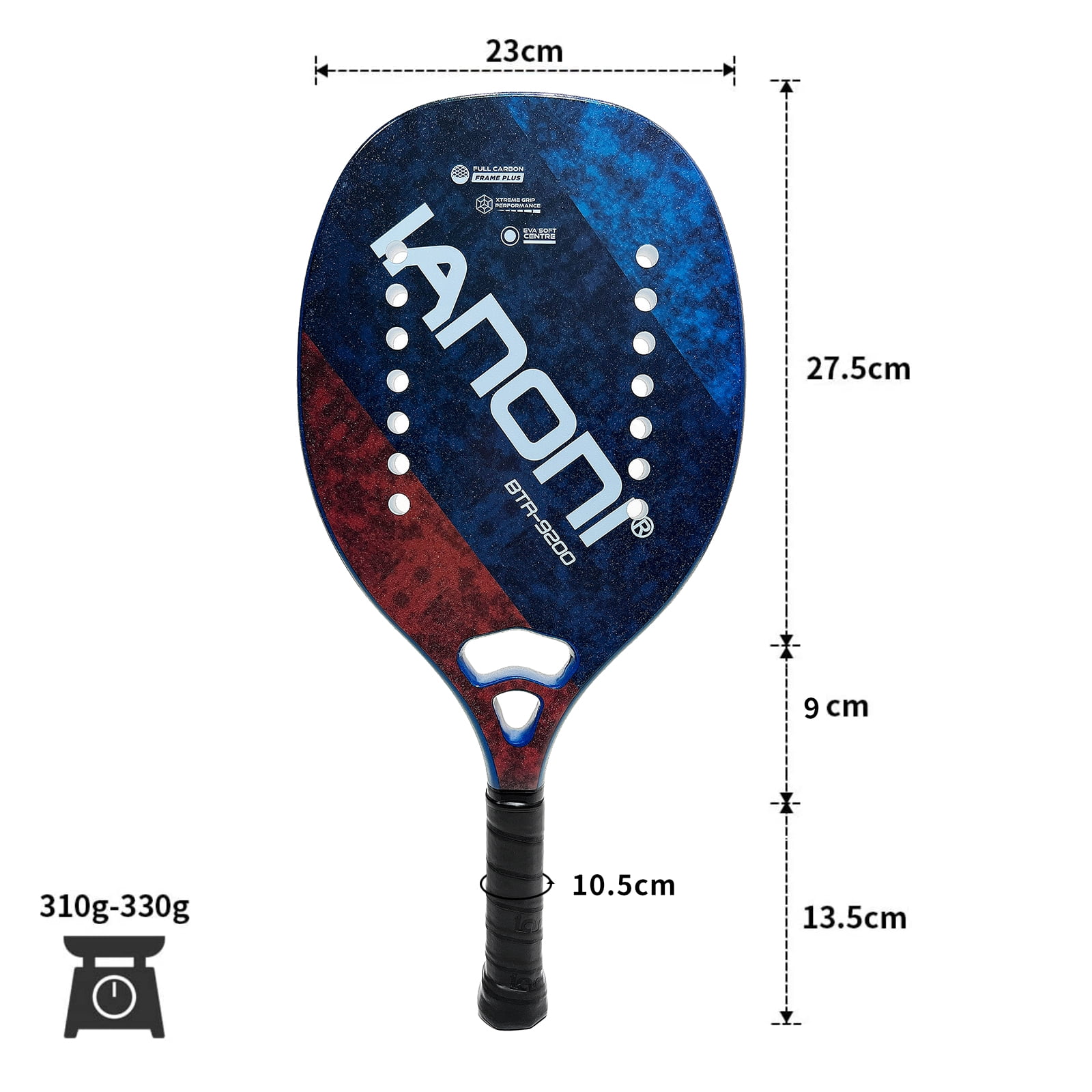 IANONI Beach Tennis Paddle Beach Tennis Racket Set Carbon Fiber with E