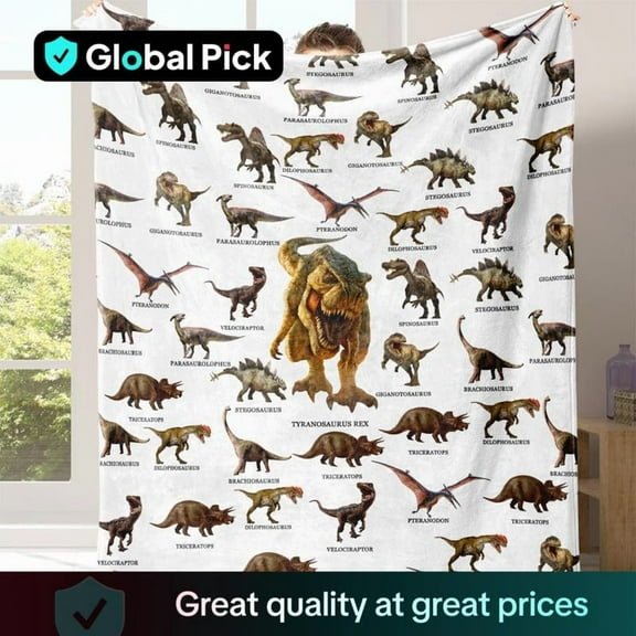 Dinosaur Print Cozy Blanket, 1 Count Soft Comfortable Warm Napping Throw, Sleeping Bedding Supplies for Home Office Travel, Decorative Giftable Blankets