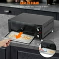 thumbnail image 4 of Horno de Pizza Eléctrico de 1100W, Horno Comercial de Acero Inoxidable, Cocina de Pizza de Sobremesa con Bandeja para Migajas y Temporizador, 4 of 7