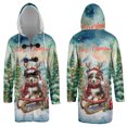 thumbnail image 3 of Merry Christmas Santa Reindeer Antlers Miniature American Shepherd Sleigh Xmas Winter Holiday All Over Print 3D Hooded Duffle Toggle Coat MAS Dog Lover Gifts - 00023, 3 of 6
