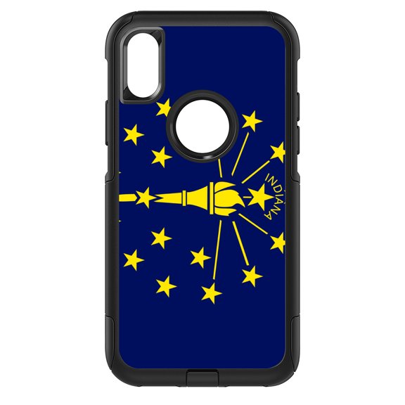 DistinctInk Custom SKIN / DECAL compatible with OtterBox Commuter for iPhone XR (6.1" Screen) - Indiana State Flag - US State Flag