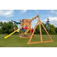 thumbnail image 4 of Creative Cedar Designs Timber Valley Wooden Playset with Wooden Roof, Glider Swing, Sandbox, Climbing Wall, Ladder, Slide & Belt Swings, 4 of 9