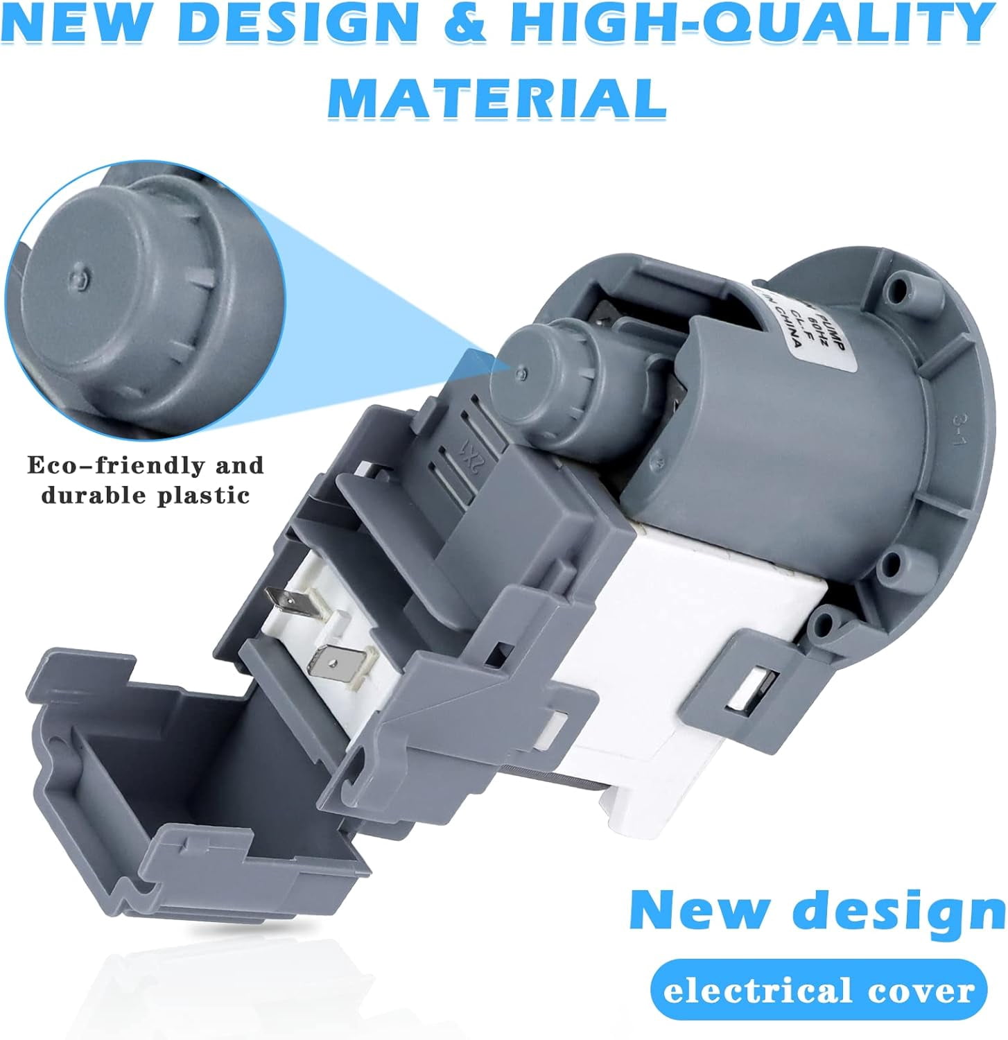 New Washer Drain Pump DC31-00054D DC31-00187A PX3516-01 for Samsung Washing Machine Models in the WA4, WA5, WF2, WF3, WF4, and WF5 series by TOMOON