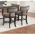 thumbnail image 6 of CoSoTower Kitchen Dining Room Chairs Solid Wood & Veneer 2Pcs High Chair Set Cushion Curved Seat Back Rustic Espresso Counter Height Chairs, 6 of 9