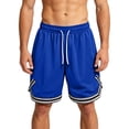 thumbnail image 3 of cllios Basketball Shorts for Men Big and Tall Lightweight Breathable Comfy Baggy Shorts with Pockets Elastic Waist Drawstring Short Pants for Sport Blue XXXL, 3 of 10