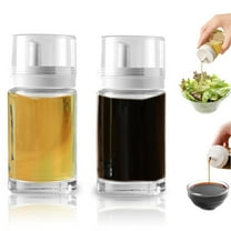 2-Pack Small Glass Oil and Vinegar Dispenser Bottles - 3.4oz (100ml) Each - Perfect for Kitchen and BBQ Use