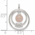 thumbnail image 3 of Sterling Silver Polished Pink Quartzite In Circles Pendant (22 X 16.5) Made Thailand -Jewelry By Sweet Pea, 3 of 7