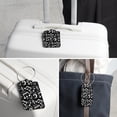 thumbnail image 6 of Square PU Leather Luggage Tags - 2 Pack with Privacy Cover and Stainless Steel Ring - Suitable for Travel, Backpack, Handbag - Suitcase Tags, Travel Tag Musical Notes, 6 of 7