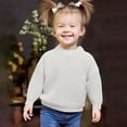 thumbnail image 3 of Baby Sweater Personalized Embroidery Knitwear Children's Casual Autumn Winter Warm Sweater Kids’ Comfortable Long Sleeve Pullover Clothes White, 3 of 7