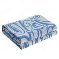 thumbnail image 3 of Fennco Styles Modern Paisley Knit Throw Blanket 50"W x 60"L – Blue Bohemian Lightweight Blanket for Indoor Outdoor, Couch, Bedroom, Living Room and Office Décor, 3 of 3