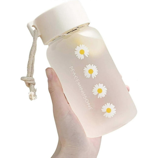 500ml Plastic Transparent Frosted Water Bottle, BP-A Free, Portable Reusable Leak-Proof Water Bottle With Rope for School Travel