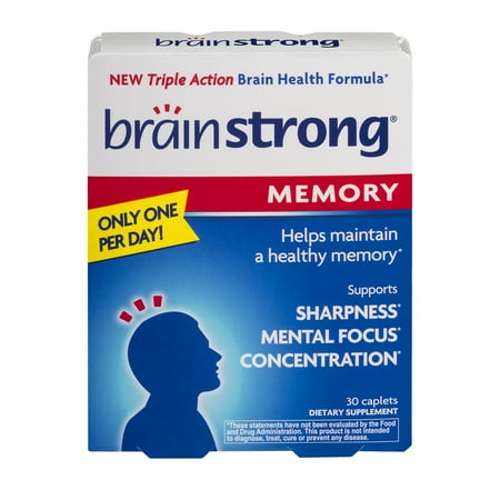 Brain Strong Memory Caplets, 30 count (Best Natural Brain Supplements)