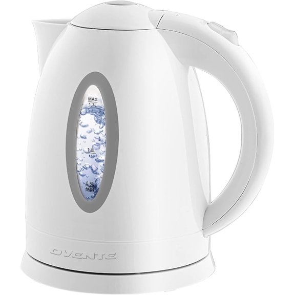 Electric Kettle, 1.7L Fast Boiling Water Heater for Coffee or Tea, BPA Free with Water Level Gauge, Auto Shut-Off, Boil-Dry Protection, Indicator Light and Removable Filter, White KP72W