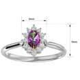 thumbnail image 5 of SuperJeweler 2/3 Carat Oval Shape Mystic Topaz and Halo Diamond Ring In Sterling Silver For Women, 5 of 6