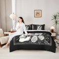 thumbnail image 5 of Homewish Halloween Skull 7 Pieces Full Size Bedding Sets,Retro Sunflowers Full Size Bed in a Bag,Gray Black,Halloween Reversible, 5 of 8