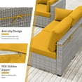 thumbnail image 4 of Snubbull 8-Piece Patio Furniture Cushions, Replacement Outdoor Cushions for 3-Seat Sectional Sofa, Waterproof & Zipped, 25.6"*23.6"*6", Yellow​​, 4 of 8