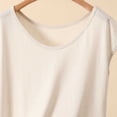 thumbnail image 5 of Women's V Neck Cap Sleeve Loose Fit Top Lightweight Breathable Stretch Basic Layering Shirt Comfy Sleepwear Pajama Blouse L-4XL Beige, 5 of 9