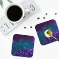 thumbnail image 5 of Balery 4 Pcs Purple And Green Glitterleather Coasters Set, Drink Table Cup Coasters For Living Room Kitchen Coffee Decor, 5 of 9