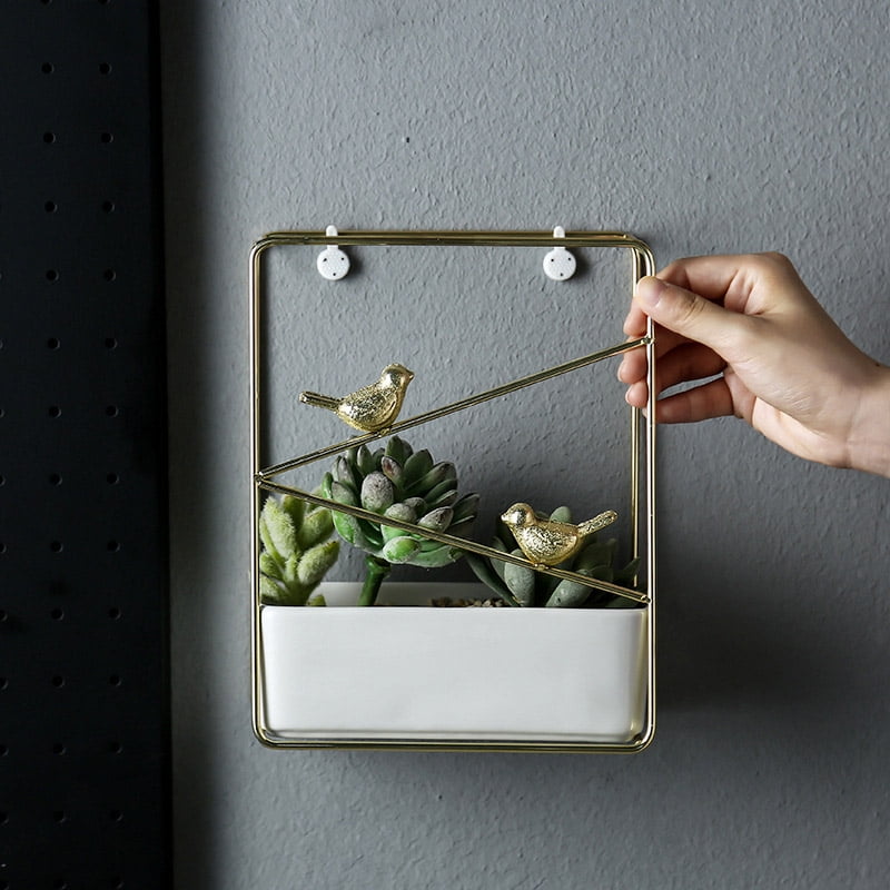 Metal Hanging Planters with Hooks Modern Ceramic Wall ...