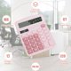 thumbnail image 4 of Calculadora HUTUDD Rosa con Pantalla LCD de 12 Dígitos y Doble Alimentación Solar, 4 of 7