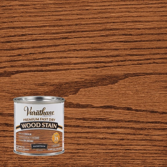 Varathane 262026 Premium Fast Dry Wood Stain, Half Pint, Gunstock