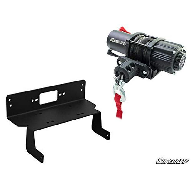 SuperATV Black Ops 3500 LB Winch and Winch Mounting Plate for 2016+ Polaris Ranger 570 FullSize