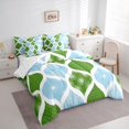 thumbnail image 2 of Homewish Bohemian Swirl Lines 7-Piece Twin Bedding,Modern Geometric Bedding Comforter Set,Blue Green,Reversible, 2 of 8