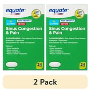 (2 pack) Equate Non-Drowsy Severe Sinus Congestion & Pain Caplets, 24 Count